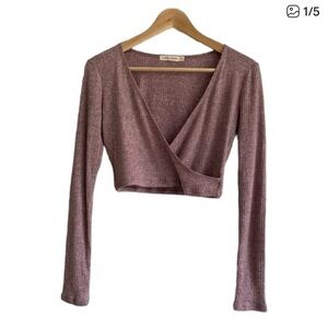 Mauve Wrap Crop Top